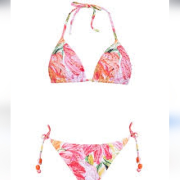 PQ SWIM Flora Embellished Bikini Top M/Bottom L - Picture 7 of 16